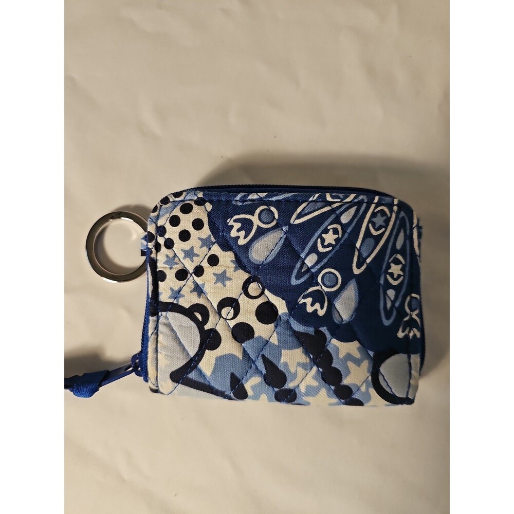 Vera Bradley Zip ID Case in Blue Star Medallion small wallet coin purse